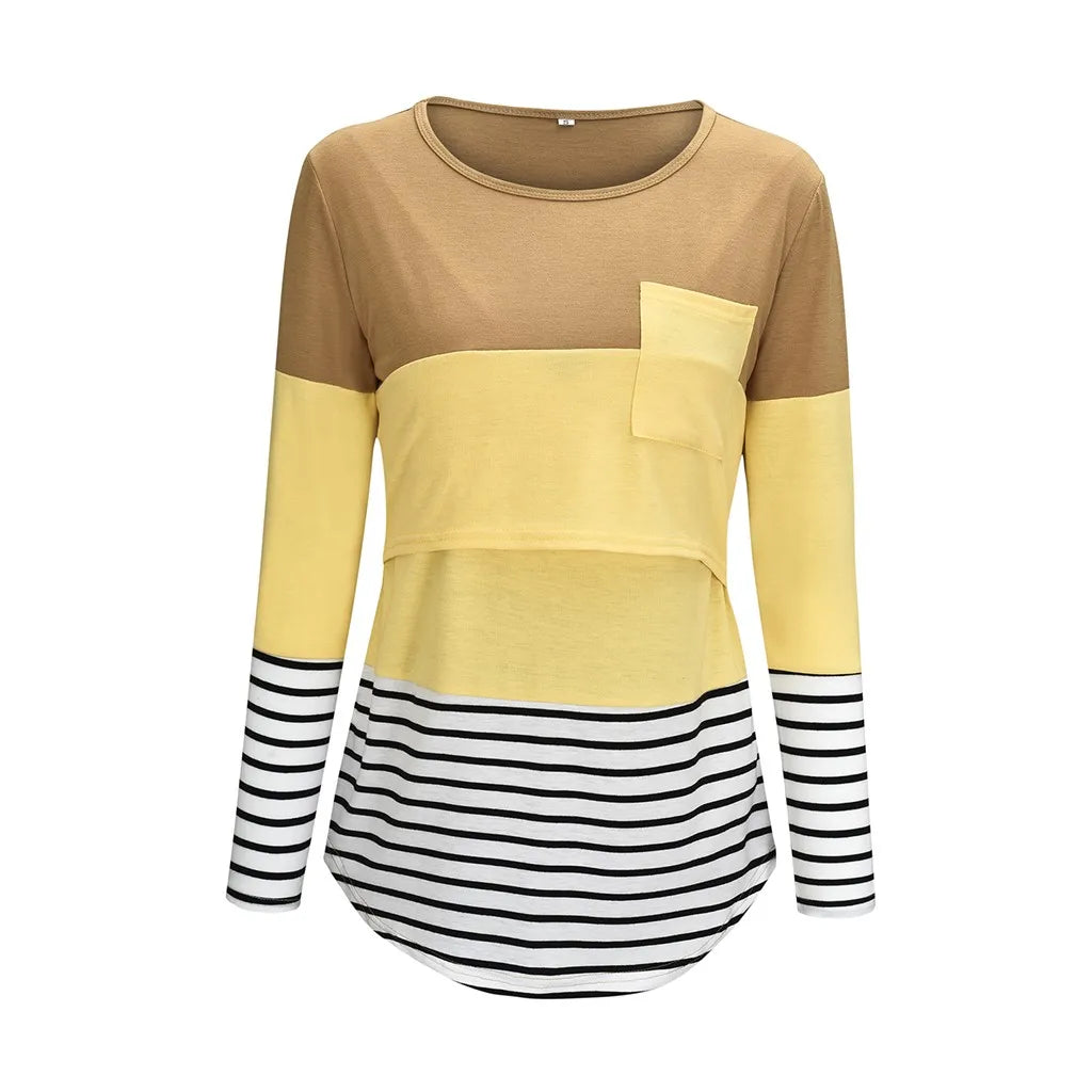 🤰 Umstands- & Stillshirt – Lässig, Gestreift & Langarm