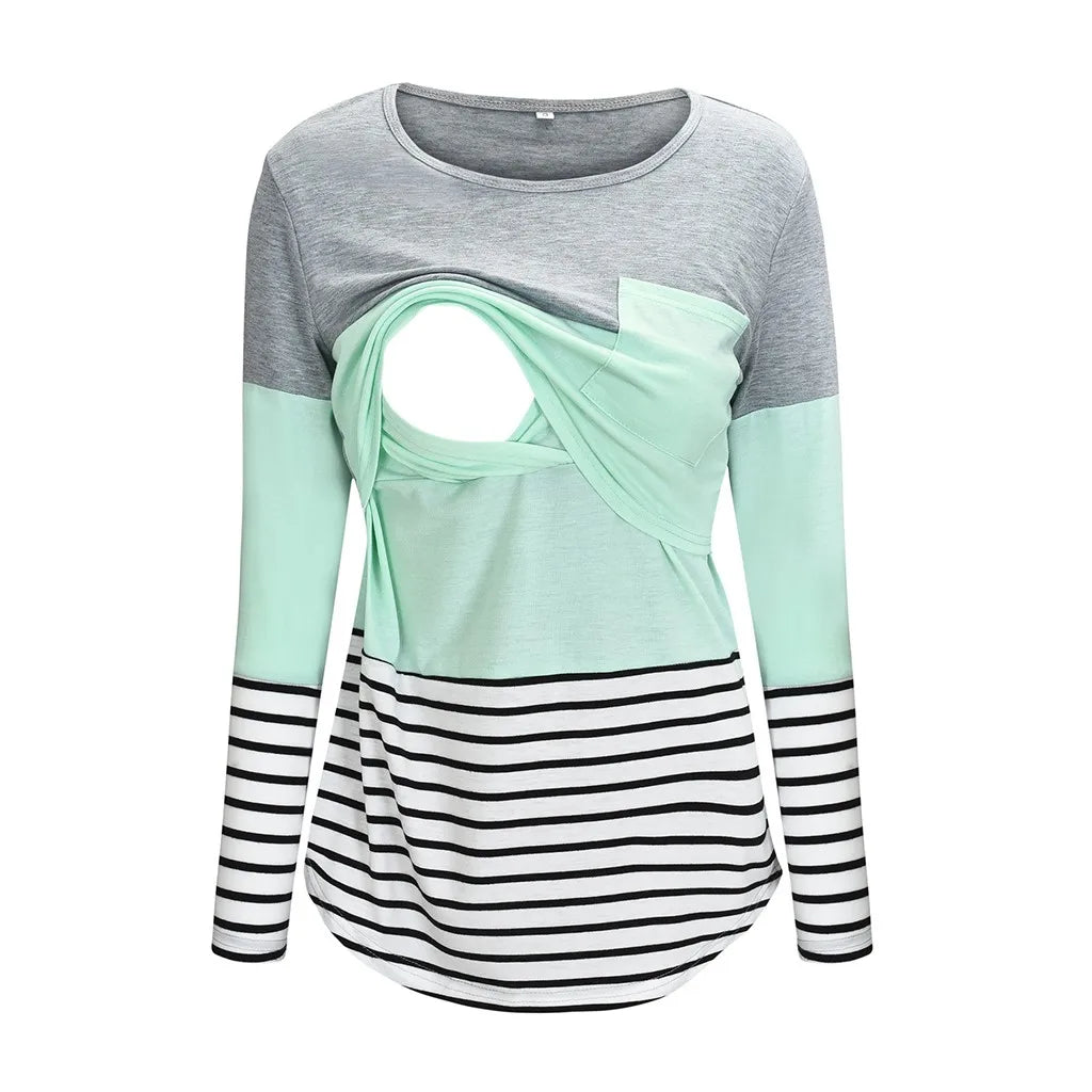 🤰 Umstands- & Stillshirt – Lässig, Gestreift & Langarm