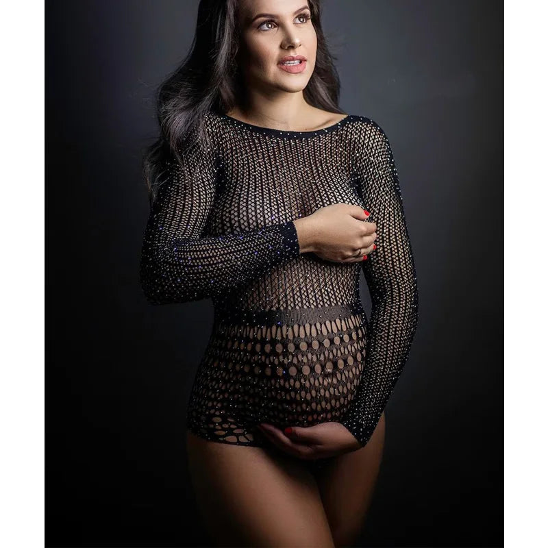 ✨ Strass-Body für Schwangere – Perfekt für Fotoshootings