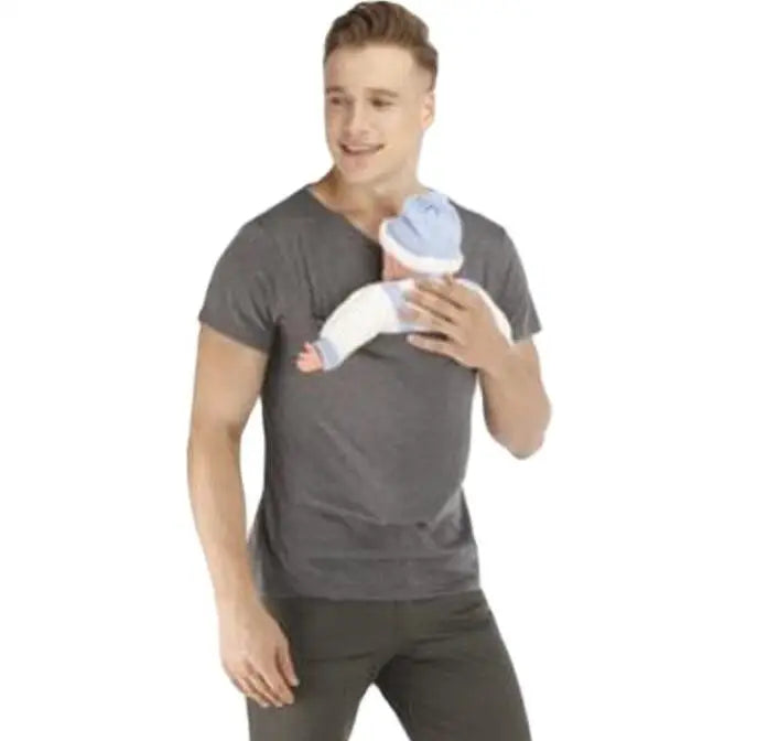 🤰👨🍼 Känguru-Tasche T-Shirt – Babytrage & Sommer Umstands-/Elternshirt für Mama oder Papa