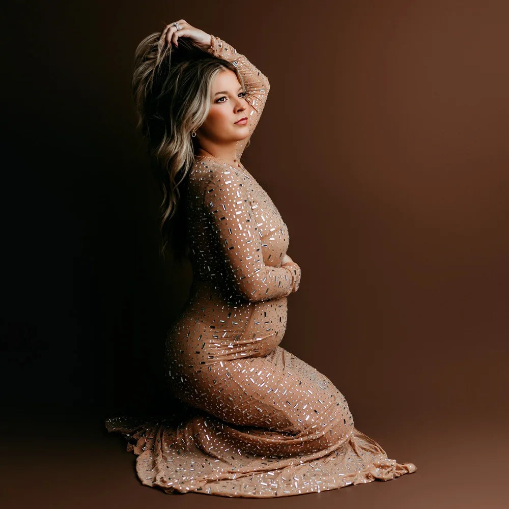 ✨ Sexy Schwangerschaftskleid – Glänzend & Elegante Fotoshootings! ✨