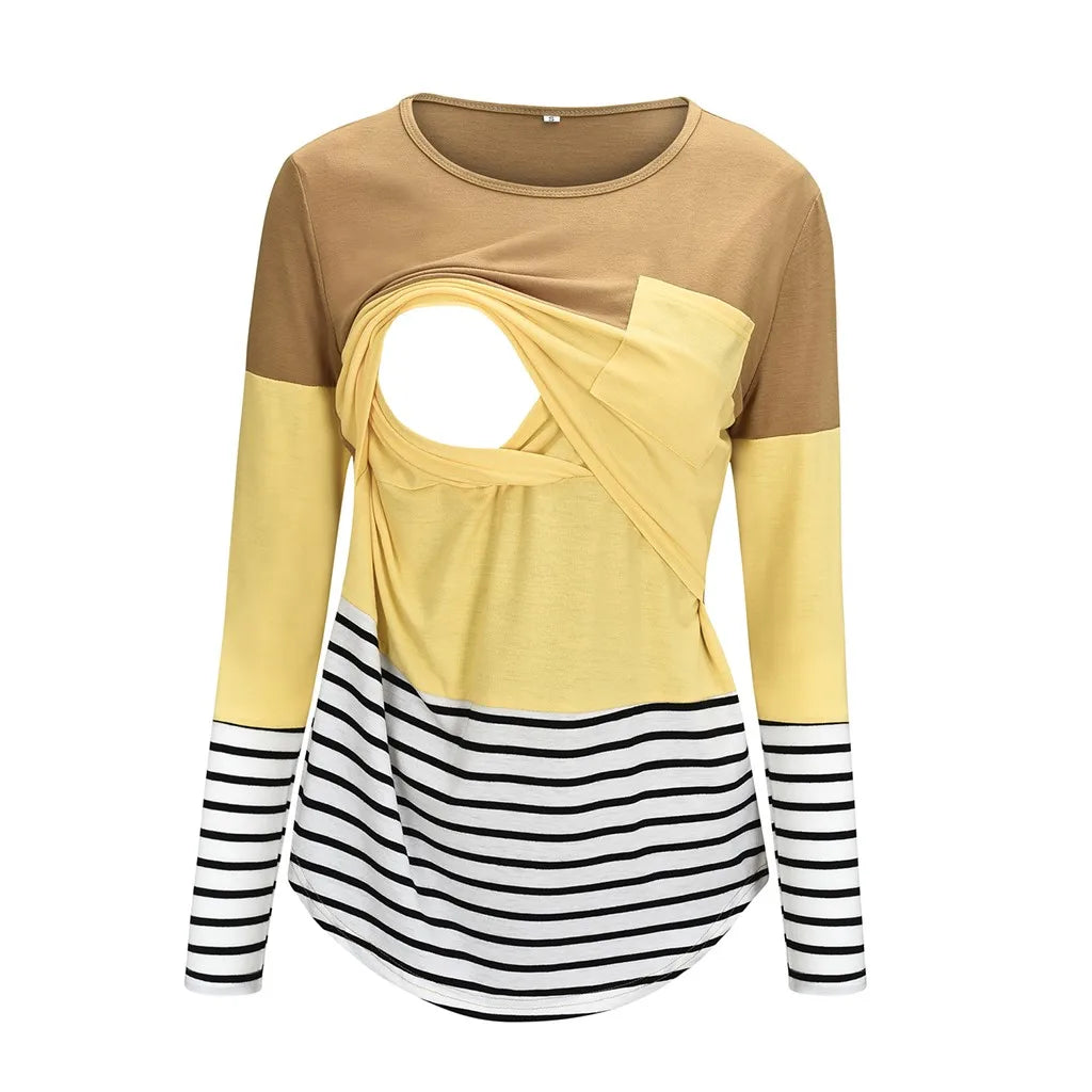 🤰 Umstands- & Stillshirt – Lässig, Gestreift & Langarm