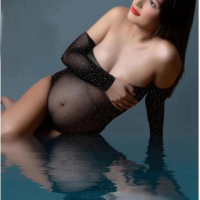 ✨ Strass-Body für Schwangere – Perfekt für Fotoshootings