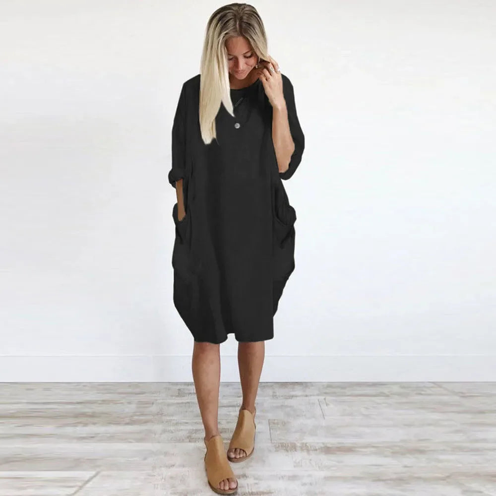 🌸 Casual Herbst-Kleid für Schwangere – Locker & Bequem
