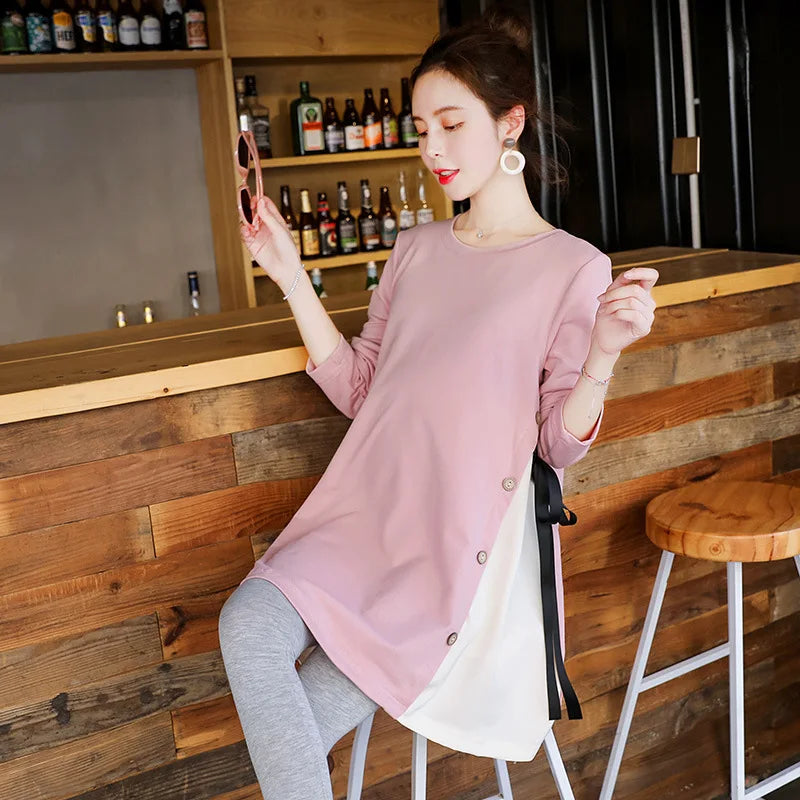 🤰 Umstands-Longsleeve Oberteil – Bequeme Tunika für Schwangerschaft & Alltag, Casual, Komfortabel & Figurschmeichelnd