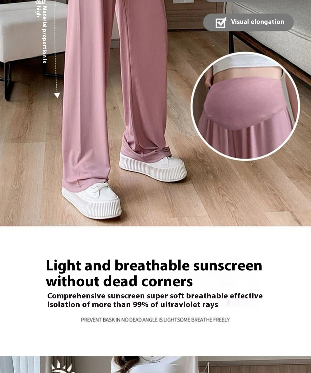 ✨ Sommer Umstandshose für Damen – Leicht, Weit & Mit Taschen 👖🌸 Luftige Ice-Silk Hose in großen Größen – perfekt für draußen & den Alltag 🌞🤰