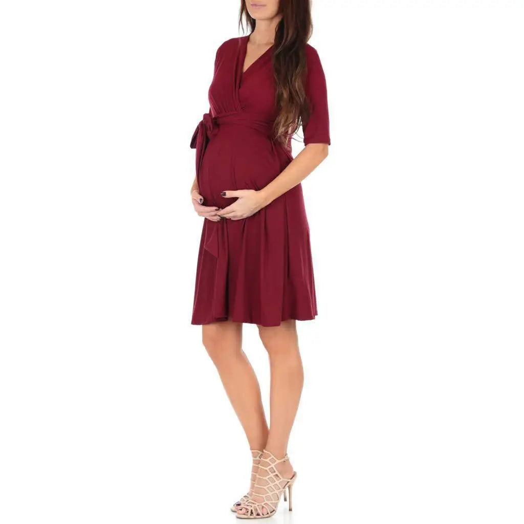 🤰 Sommer Umstands-Kleid – Einfarbig & Stillfreundlich