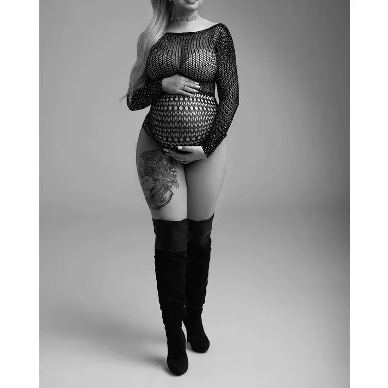 ✨ Strass-Body für Schwangere – Perfekt für Fotoshootings