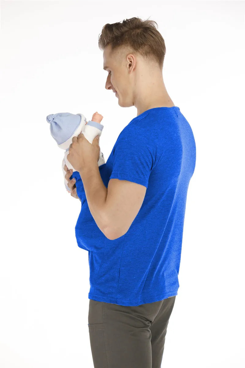 🤰👨🍼 Känguru-Tasche T-Shirt – Babytrage & Sommer Umstands-/Elternshirt für Mama oder Papa