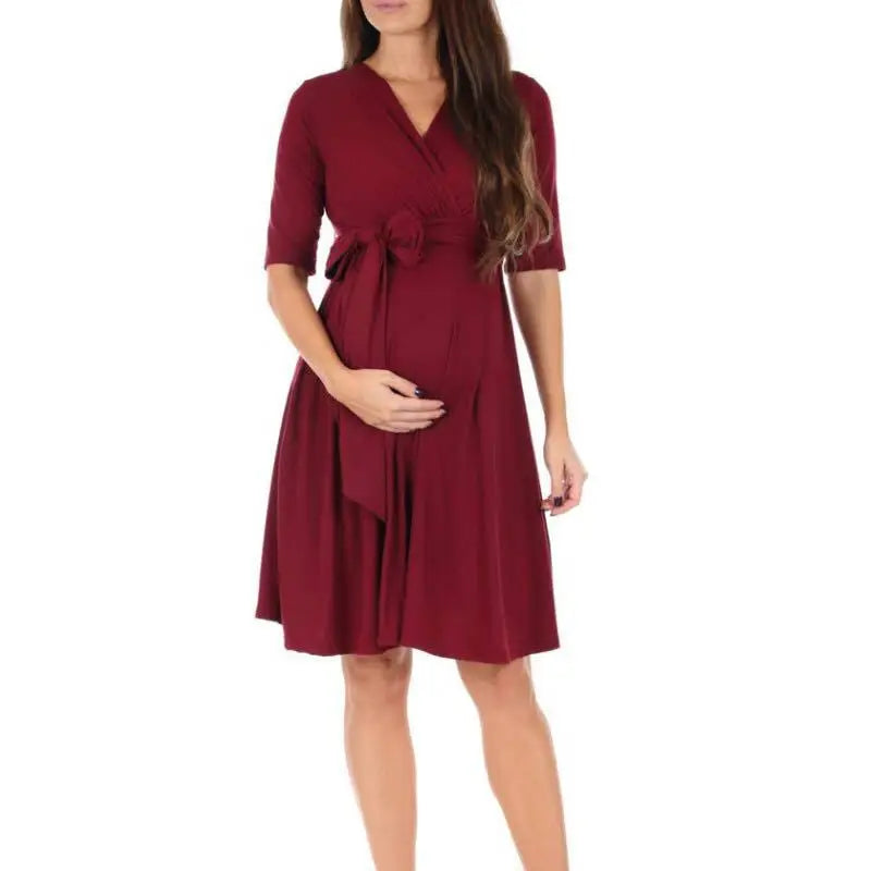 🤰 Sommer Umstands-Kleid – Einfarbig & Stillfreundlich