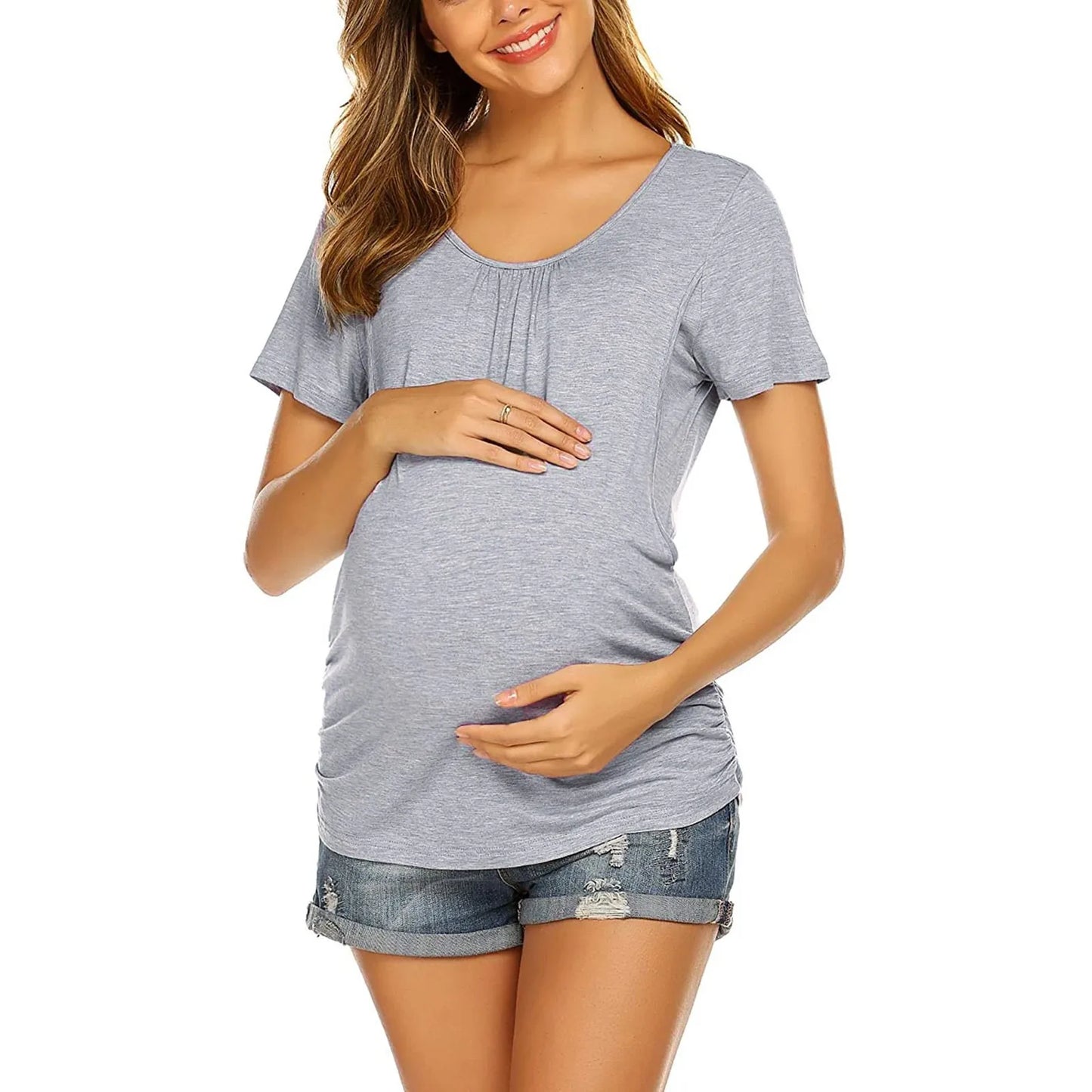 🤰 Umstands- & Stillshirt – Kurzarm, Sommer & Einfarbig