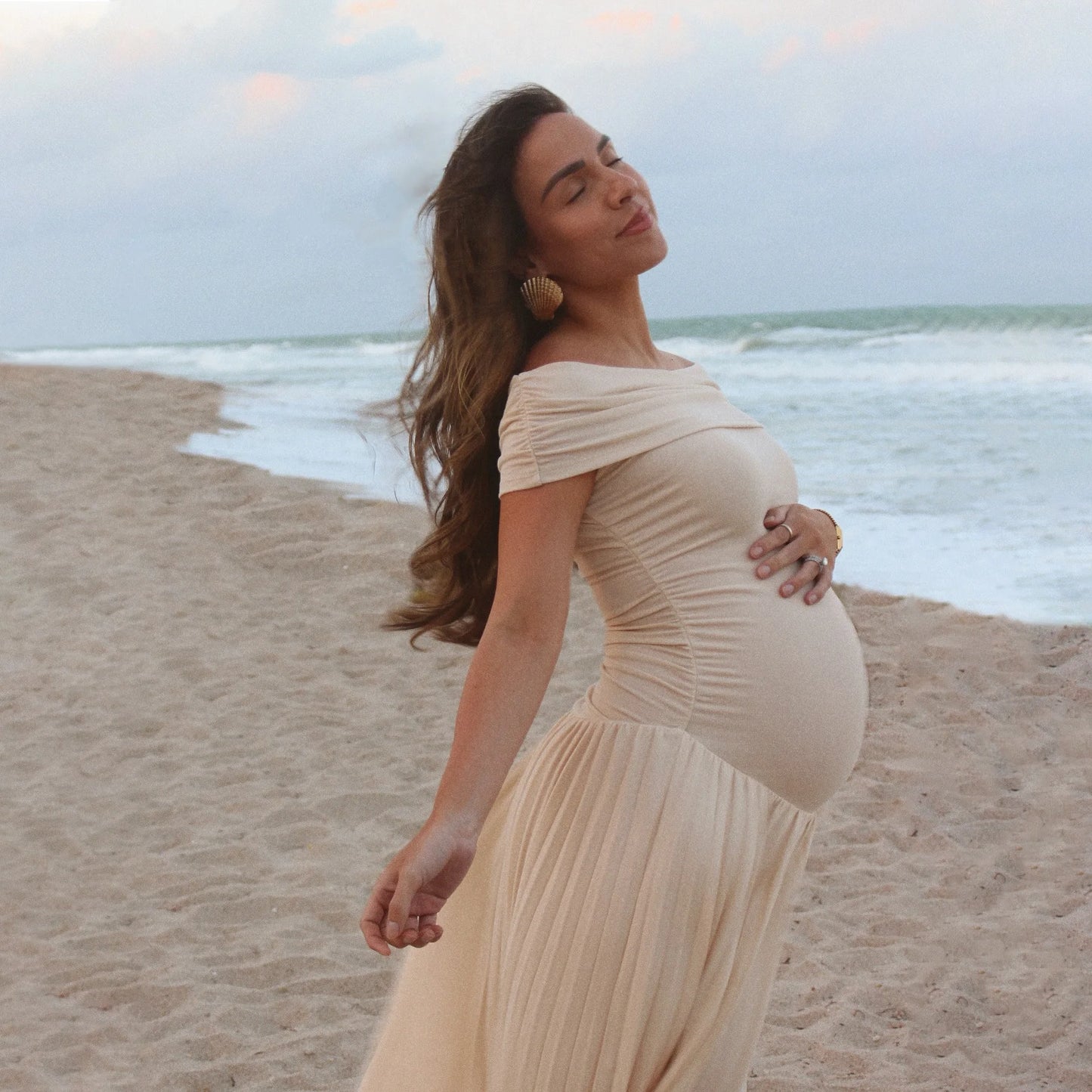 🌸 Photoshoot Dress – Elegantes ärmelloses Sommerkleid für Schwangere 🤰✨