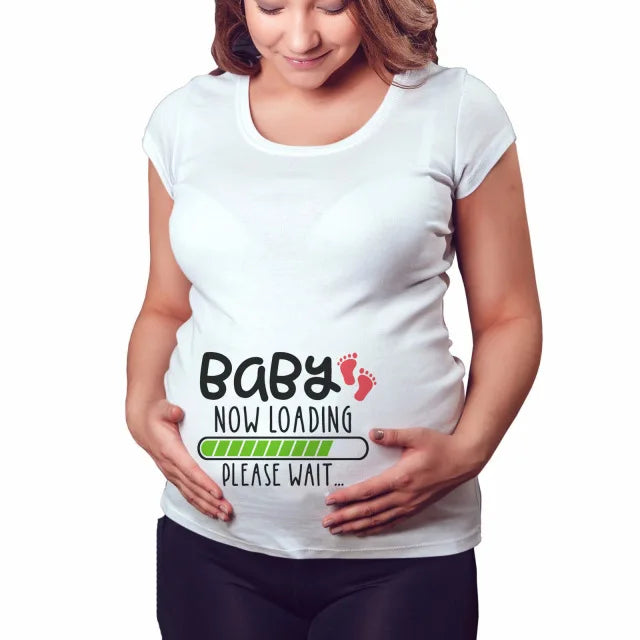 🤰 Sommer Umstands-Sweatshirt – Lustiger Baby-Peeking Print & O-Neck