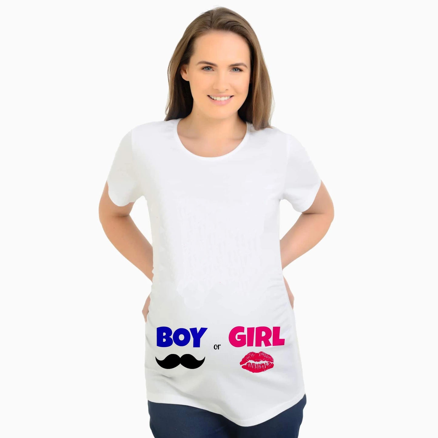 🤰 Sommer Umstands-Sweatshirt – Lustiger Baby-Peeking Print & O-Neck