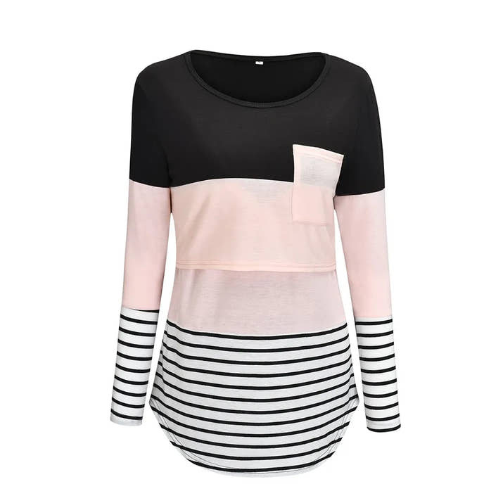 🤰 Umstands- & Stillshirt – Lässig, Gestreift & Langarm