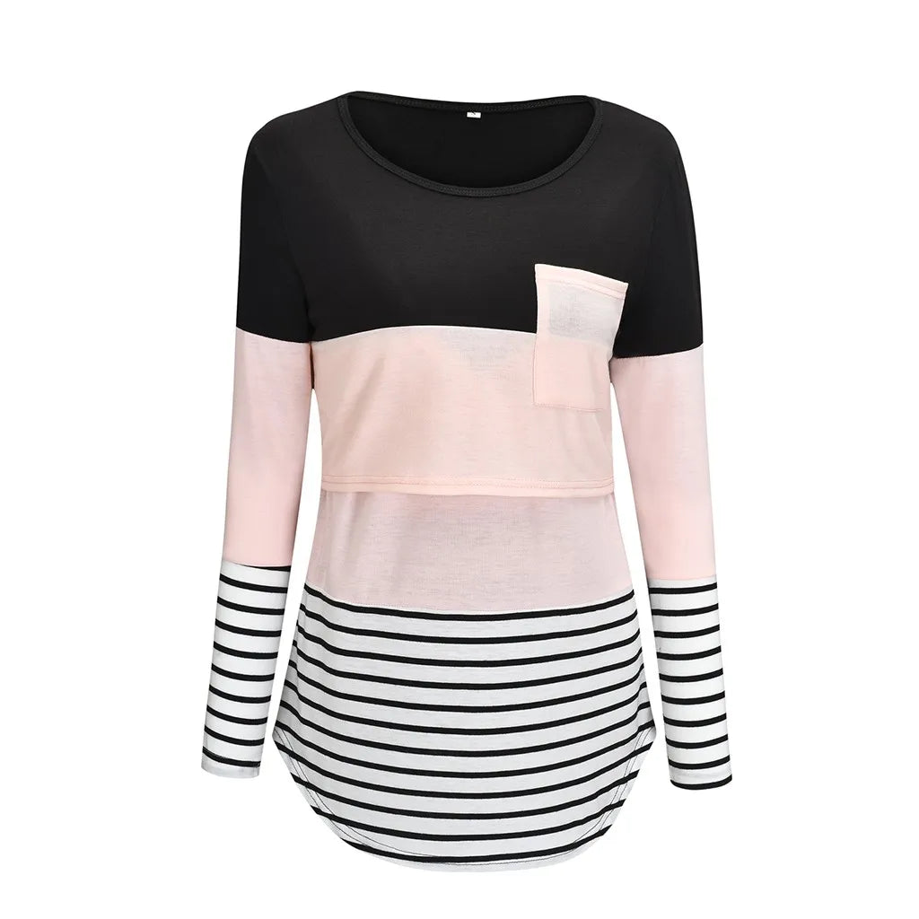 🤰 Umstands- & Stillshirt – Lässig, Gestreift & Langarm