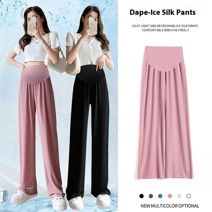 ✨ Sommer Umstandshose für Damen – Leicht, Weit & Mit Taschen 👖🌸 Luftige Ice-Silk Hose in großen Größen – perfekt für draußen & den Alltag 🌞🤰