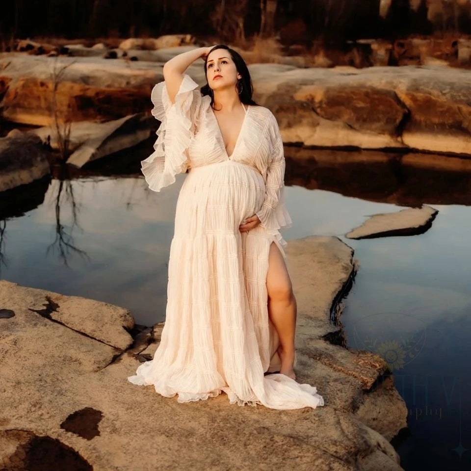 Schwangerschaftskleid – Elegant & Bequem!  Perfekt für werdende Mamas, die Stil und Komfort lieben! 🤰✨