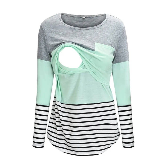 🤰 Umstands- & Stillshirt – Lässig, Gestreift & Langarm