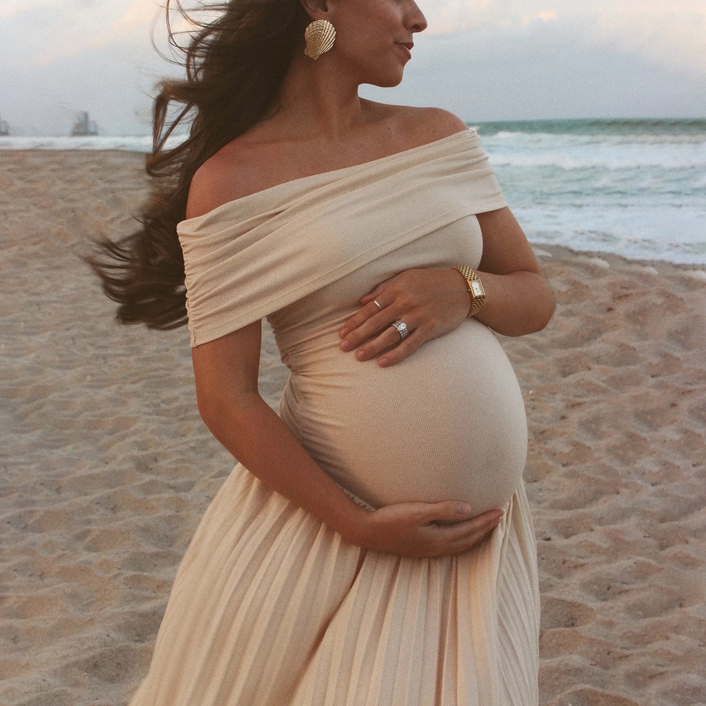 🌸 Photoshoot Dress – Elegantes ärmelloses Sommerkleid für Schwangere 🤰✨