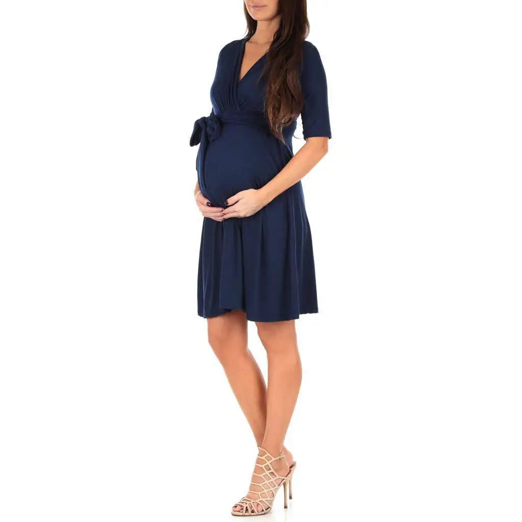 🤰 Sommer Umstands-Kleid – Einfarbig & Stillfreundlich