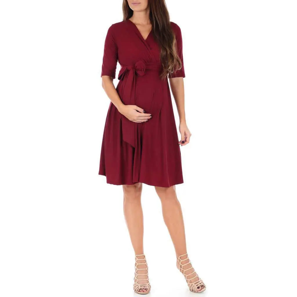 🤰 Sommer Umstands-Kleid – Einfarbig & Stillfreundlich