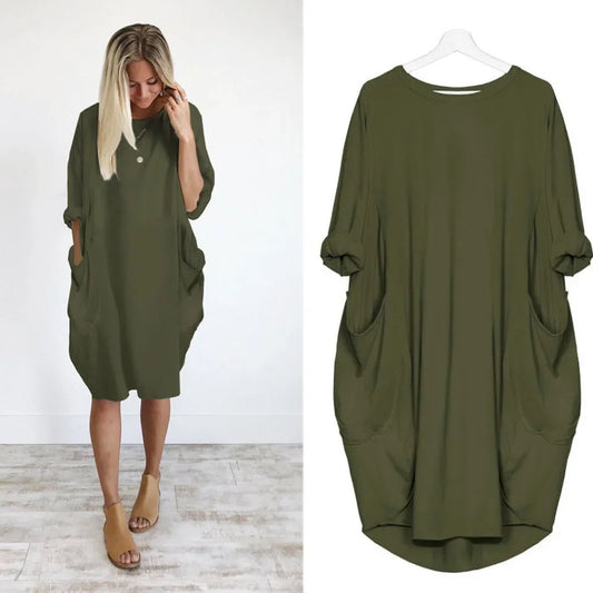 🌸 Casual Herbst-Kleid für Schwangere – Locker & Bequem
