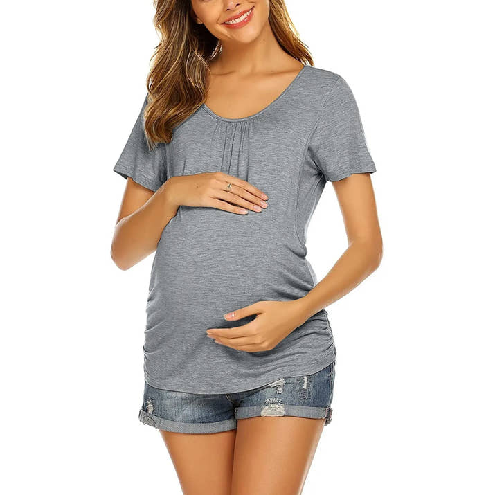 🤰 Umstands- & Stillshirt – Kurzarm, Sommer & Einfarbig