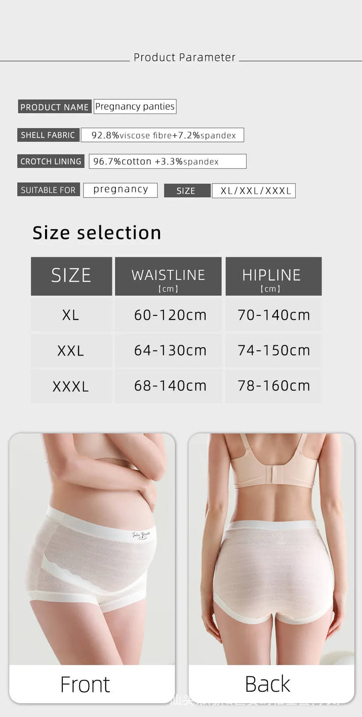 🌸 3er-Set Plus Size Schwangerschaftsunterwäsche – Komfort & Unterstützung für deinen Bauch 🤰💖