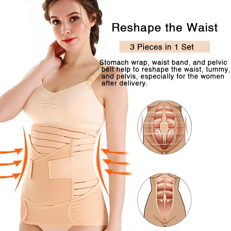 🌸 3-teiliges Korsett für Mütter – Body Shaper & Waist Wrap