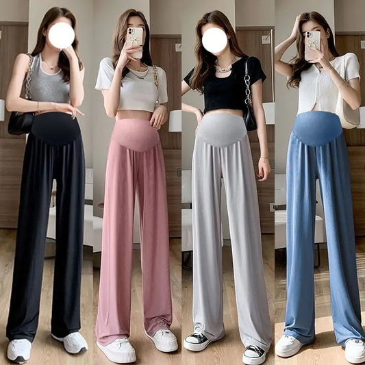 ✨ Sommer Umstandshose für Damen – Leicht, Weit & Mit Taschen 👖🌸 Luftige Ice-Silk Hose in großen Größen – perfekt für draußen & den Alltag 🌞🤰