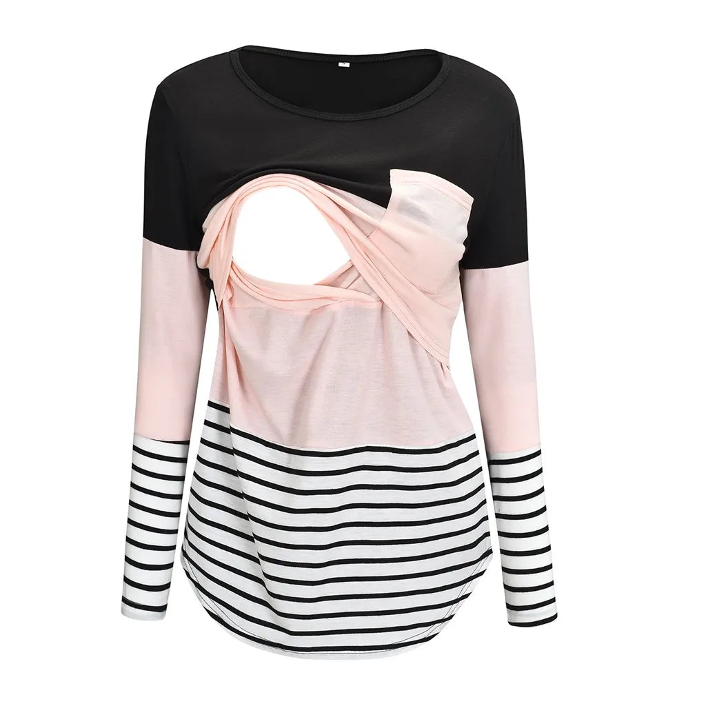 🤰 Umstands- & Stillshirt – Lässig, Gestreift & Langarm