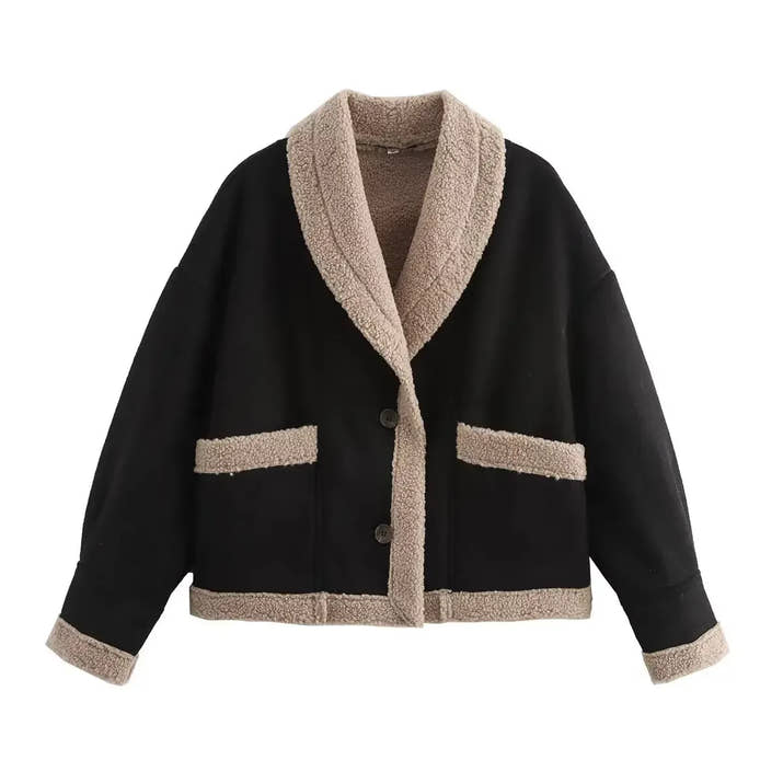 💕 Loose Fit Umstandsjacke – Fleece gefüttert, Herbst/Winter Outfit
