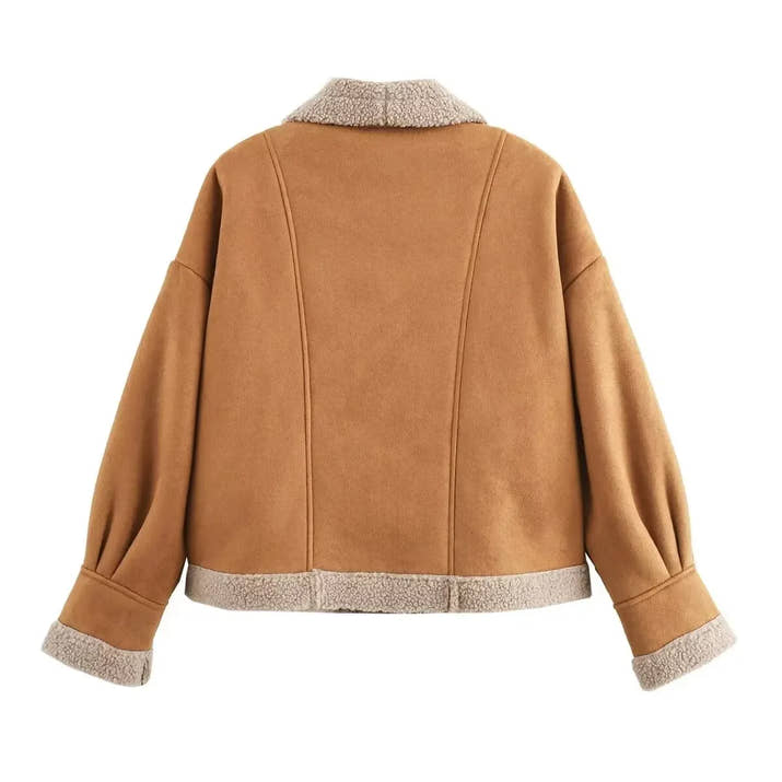 💕 Loose Fit Umstandsjacke – Fleece gefüttert, Herbst/Winter Outfit