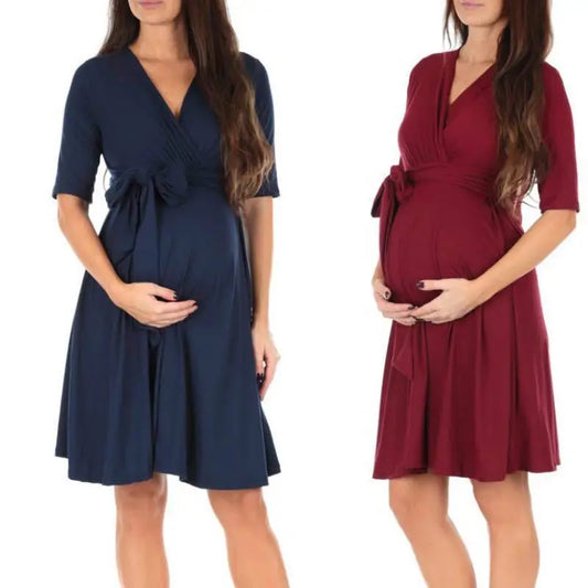 🤰 Sommer Umstands-Kleid – Einfarbig & Stillfreundlich
