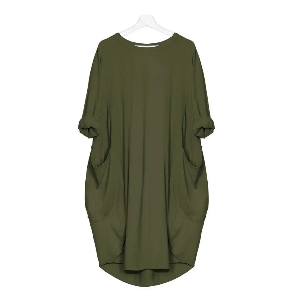 🌸 Casual Herbst-Kleid für Schwangere – Locker & Bequem