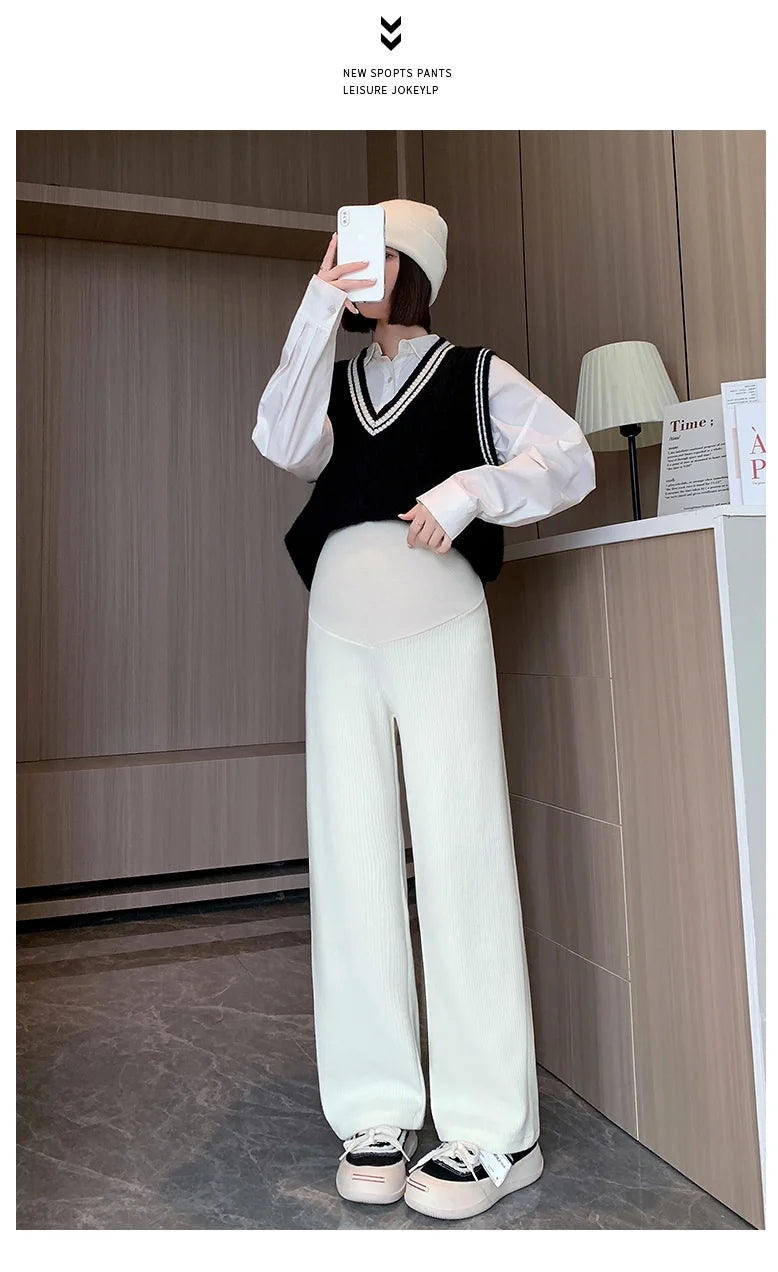 🤰 Frühling/Herbst Umstands-Hose – Straight Fit & Weit geschnitten