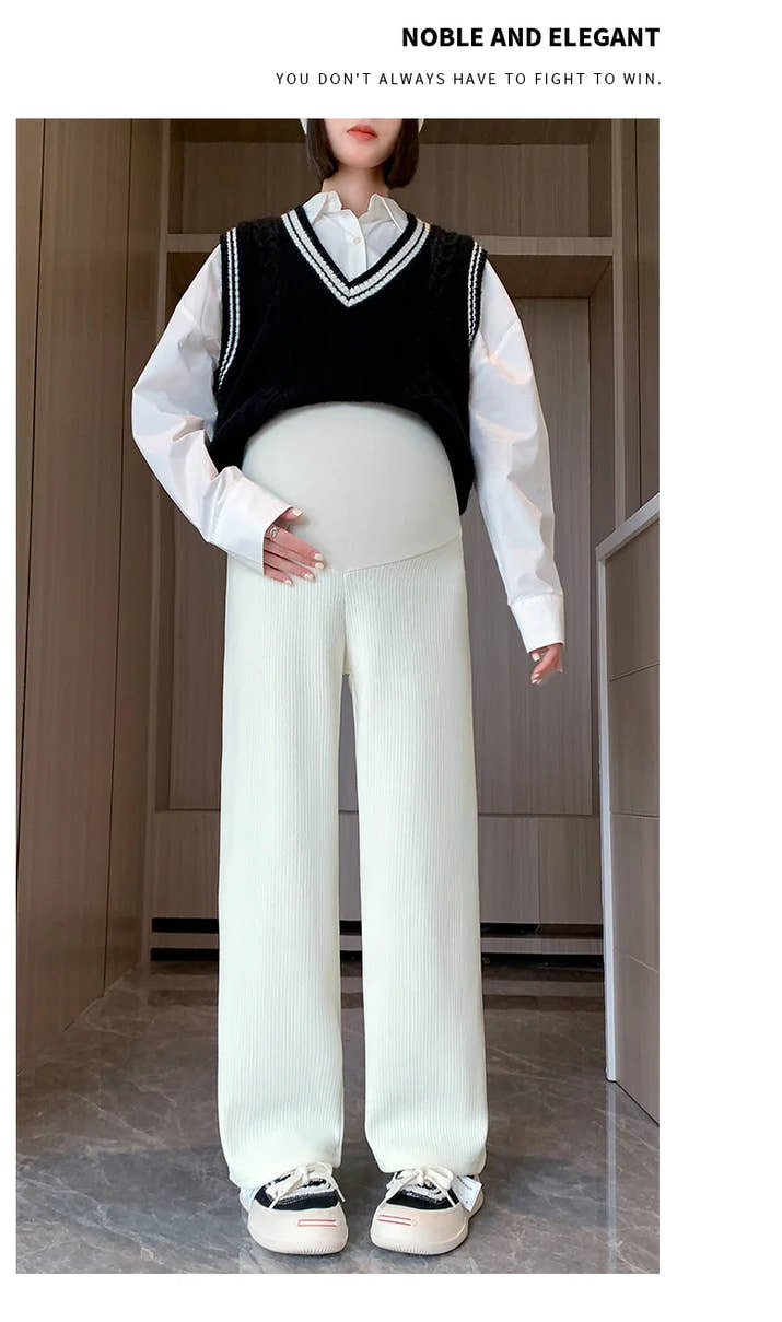 🤰 Frühling/Herbst Umstands-Hose – Straight Fit & Weit geschnitten
