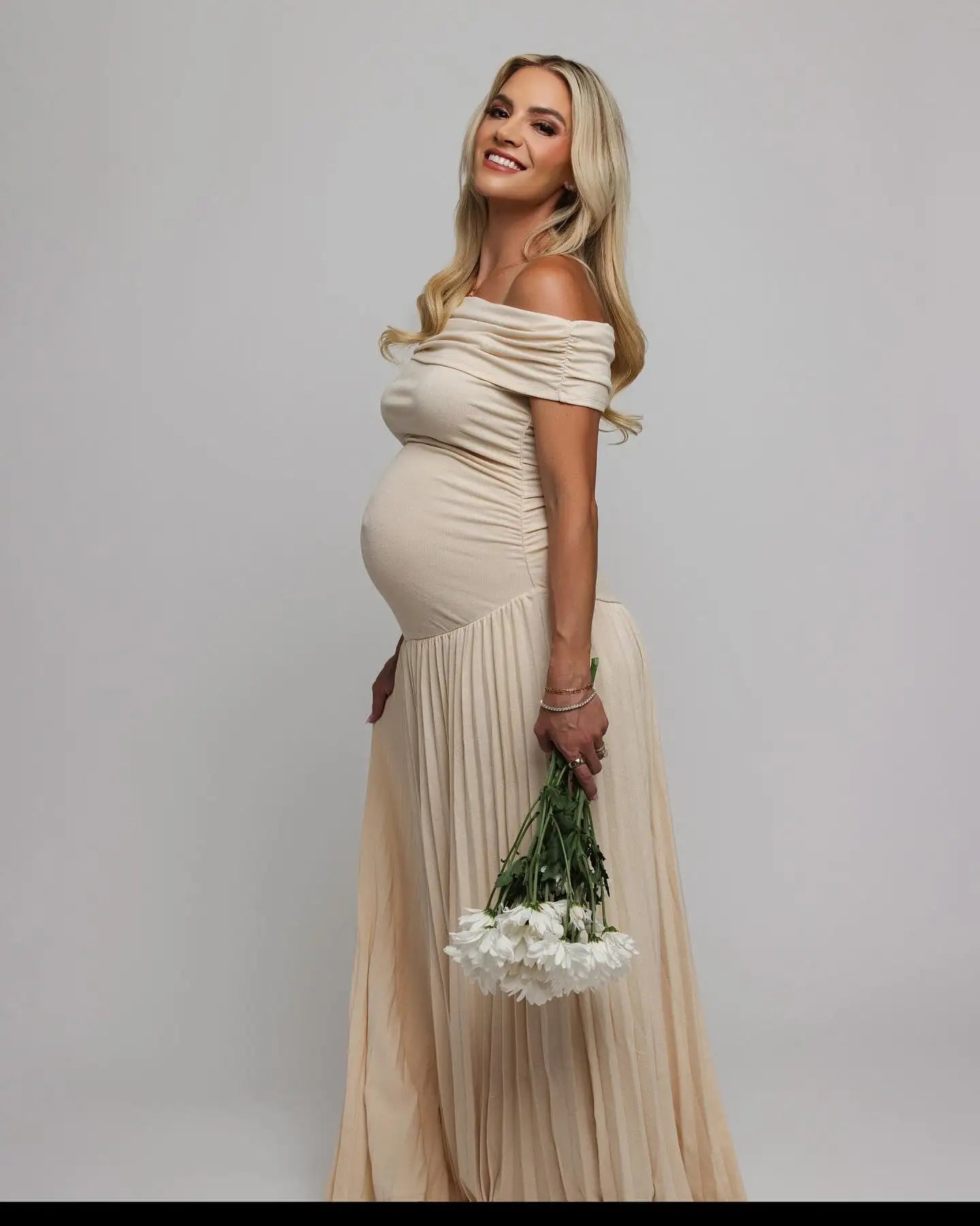 🌸 Photoshoot Dress – Elegantes ärmelloses Sommerkleid für Schwangere 🤰✨