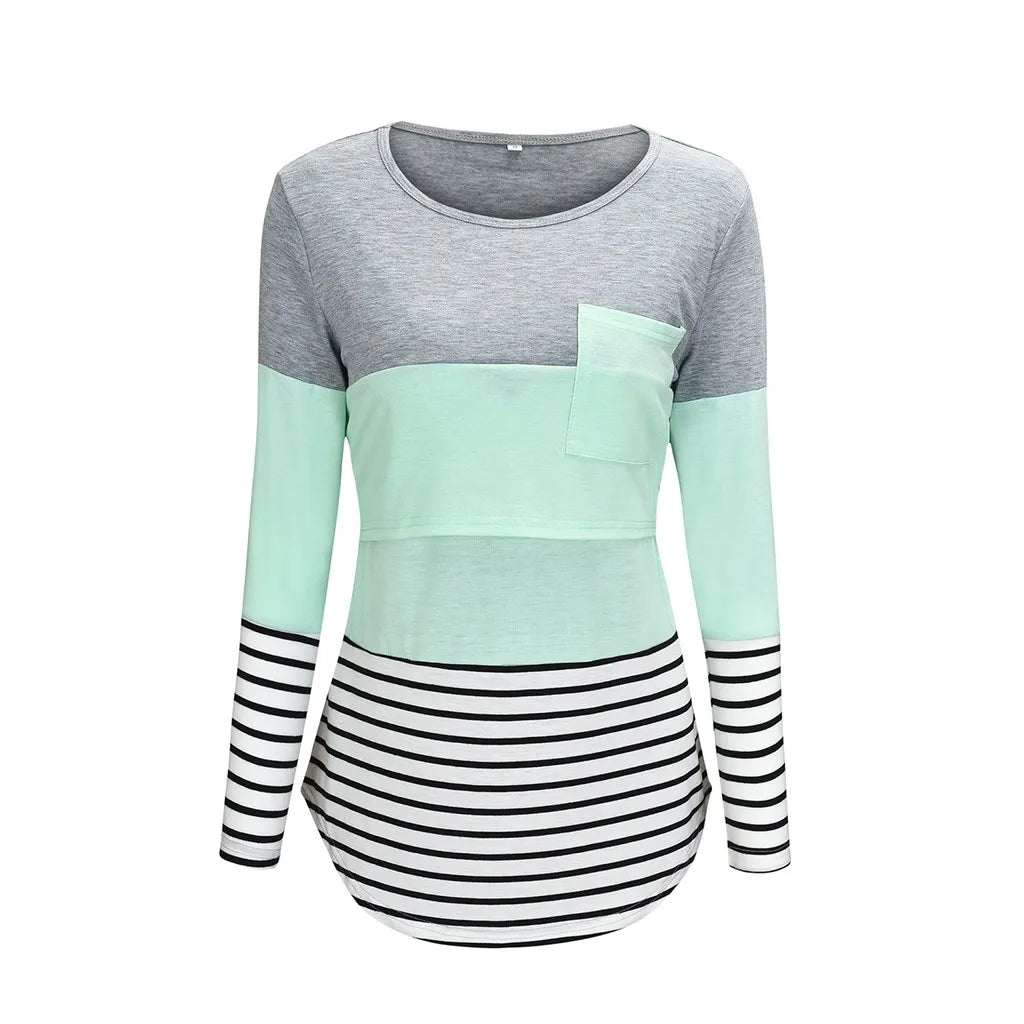 🤰 Umstands- & Stillshirt – Lässig, Gestreift & Langarm