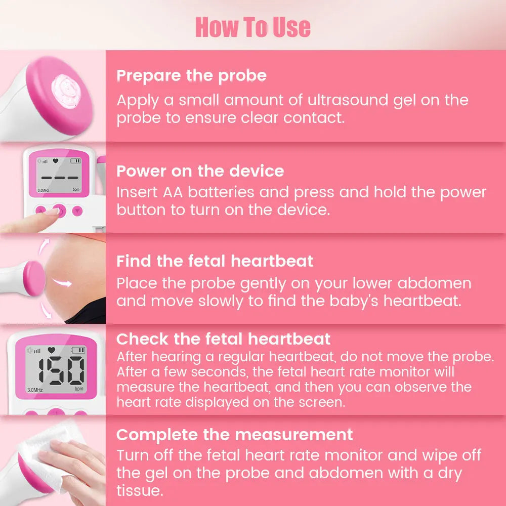 Herzfrequenz Monitor – Baby Heartbeat Detector für Zuhause 🤰👶