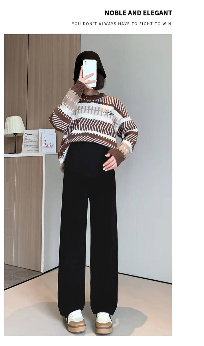 🤰 Frühling/Herbst Umstands-Hose – Straight Fit & Weit geschnitten