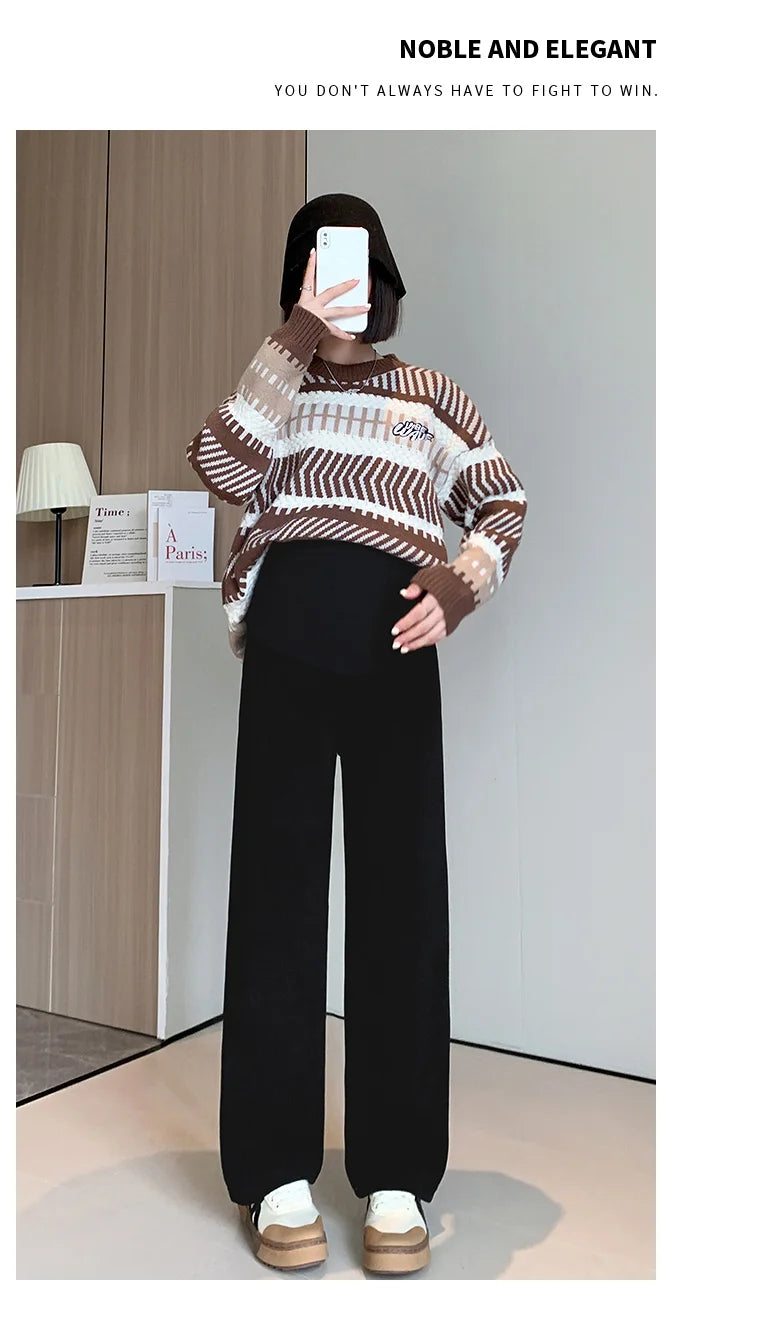 🤰 Frühling/Herbst Umstands-Hose – Straight Fit & Weit geschnitten
