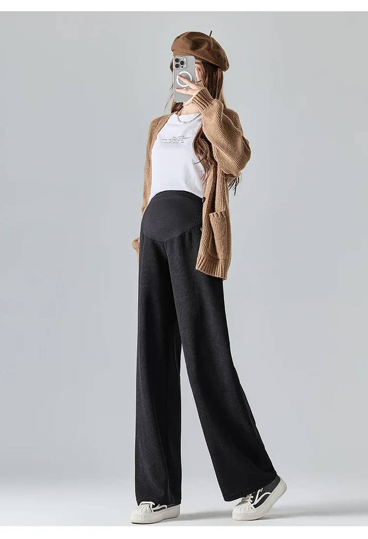🤰Herbst/Winter Umstands-Hose – Weit & Bequem mit Elastikbund