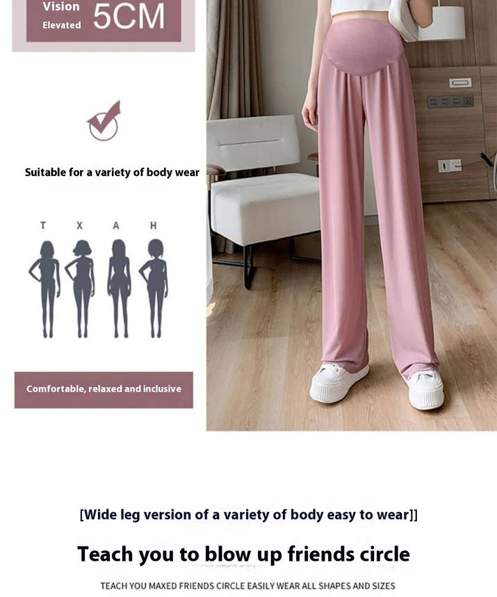 ✨ Sommer Umstandshose für Damen – Leicht, Weit & Mit Taschen 👖🌸 Luftige Ice-Silk Hose in großen Größen – perfekt für draußen & den Alltag 🌞🤰