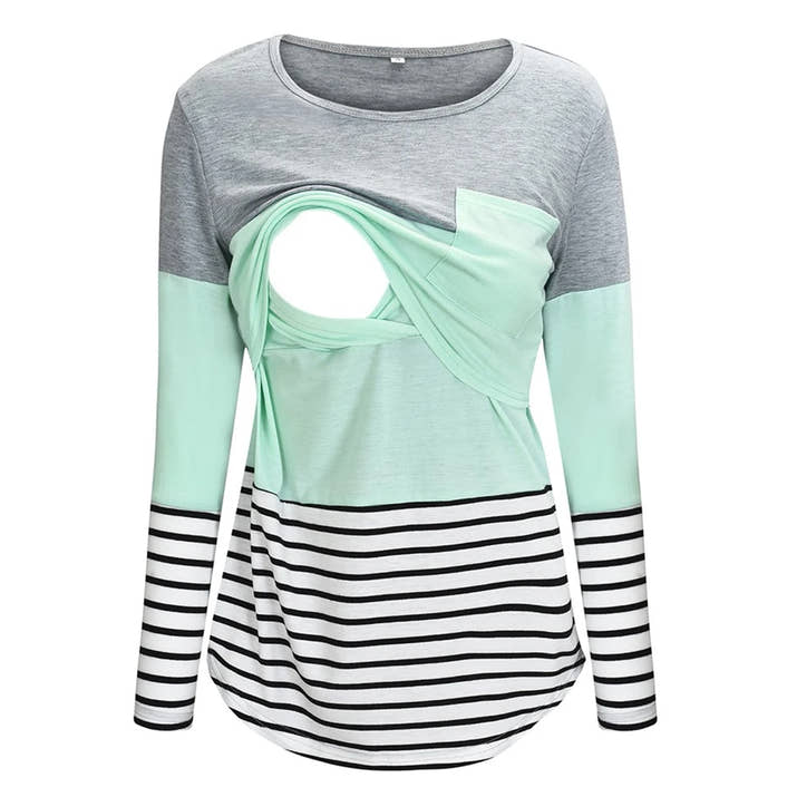 🤰 Umstands- & Stillshirt – Lässig, Gestreift & Langarm