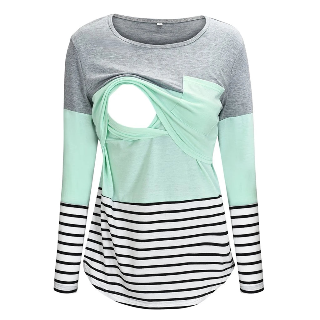 🤰 Umstands- & Stillshirt – Lässig, Gestreift & Langarm