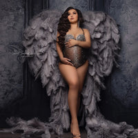 💎 Luxuriöser Schwangerschafts-Body – Strass & Perlen für Fotoshootings