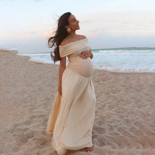 🌸 Photoshoot Dress – Elegantes ärmelloses Sommerkleid für Schwangere 🤰✨