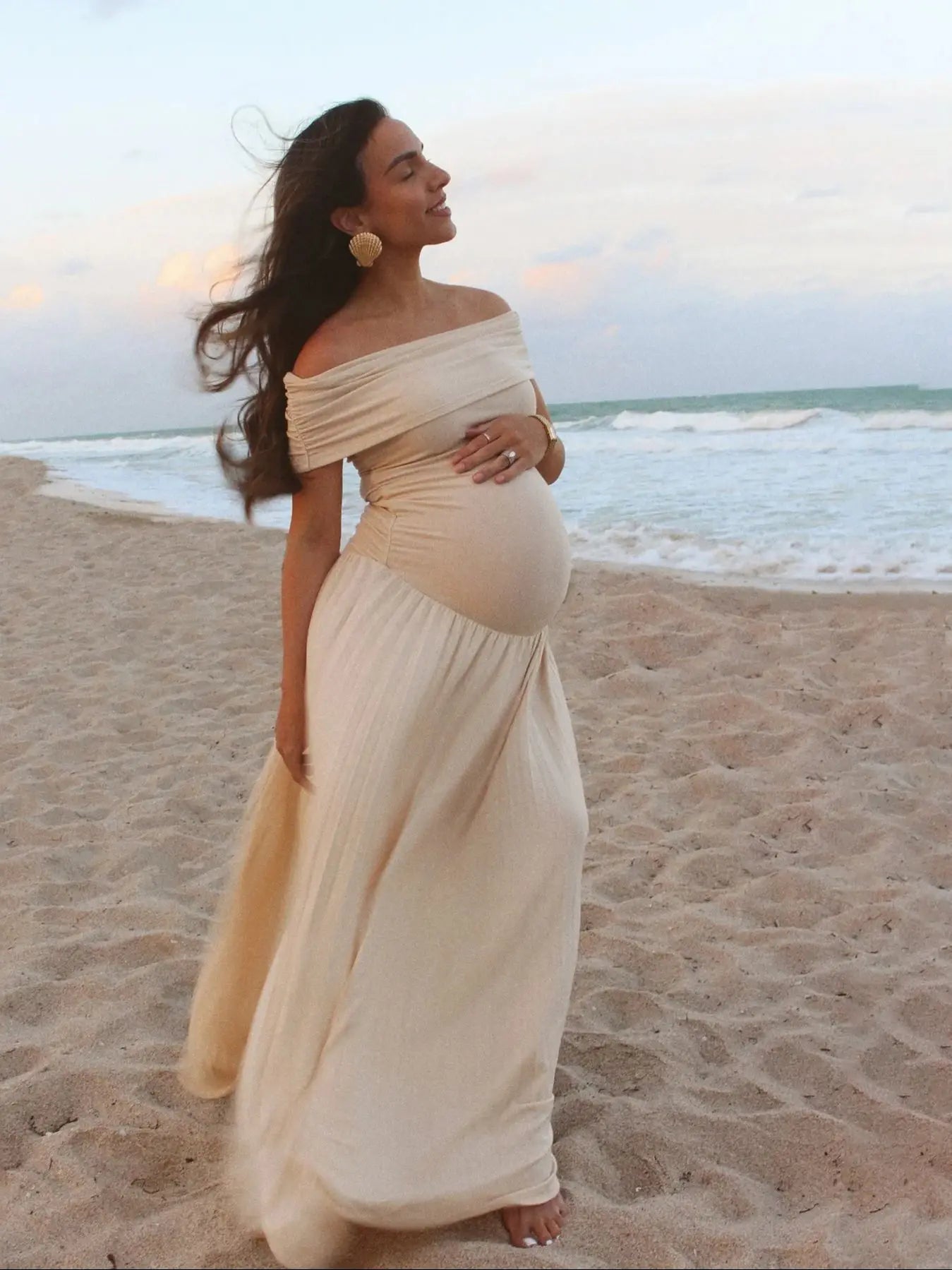 🌸 Photoshoot Dress – Elegantes ärmelloses Sommerkleid für Schwangere 🤰✨